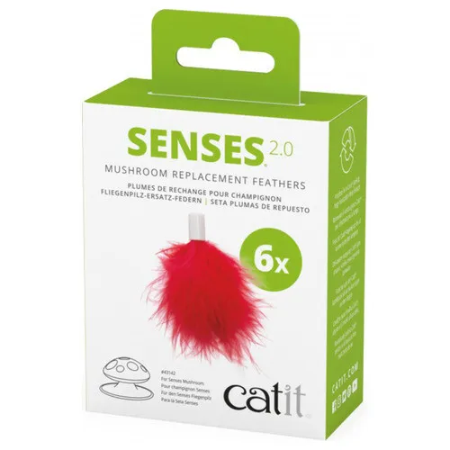 Catit Ersatzfedern 6er für Senses 2.0 Fliegenpilz - Katzenspielzeug Zubehör