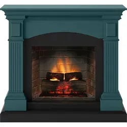 TAGU Magna Kamin Türkis mit Elektro 3D Flame - Eleganter Elektrokamin mit 3D-Flammen und knisterndem Sound, ideal für stimmungsvolle Abende. WLAN-fähig für einfache Steuerung per App, perfekt für Wohnzimmer oder Büro.