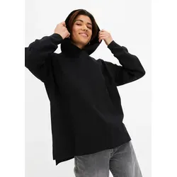 bonprix Hoodie Oversized Form, reine Baumwolle, mit Seitenschlitzen, vokuhila Look