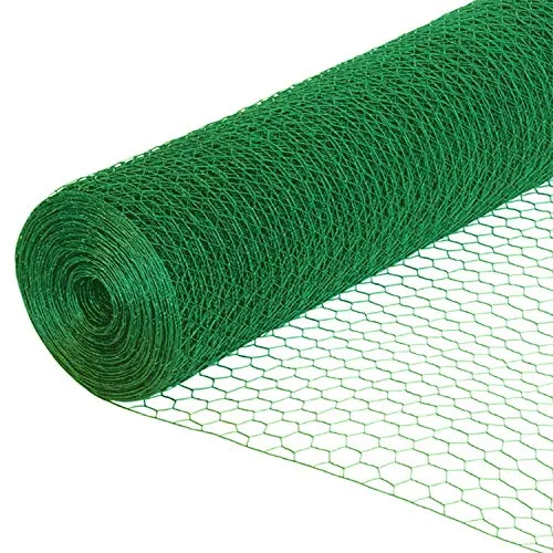 Sechseckdraht grün Volieren Draht Hasendraht Drahtzaun Kaninchendraht Maschendraht verzinkt und grün beschichtet (Höhe 50cm, Länge 10m, Weite 13mm)