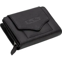 RFID Damen Geldbörse Portemonnaie Geldbeutel Damenbörse Leder Schwarz (528B)