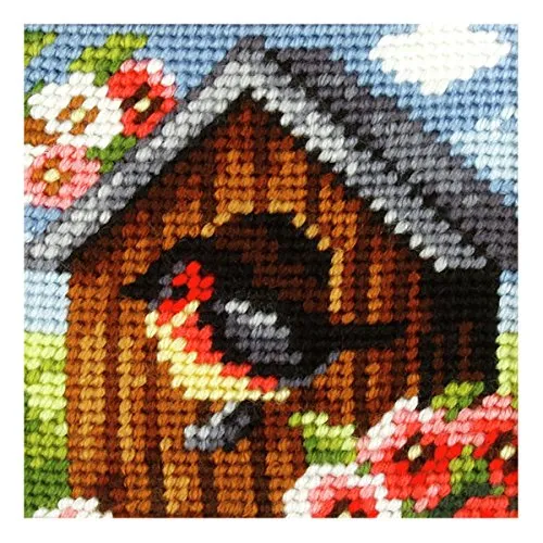 Stickpackung: Vogelhaus Stickerei