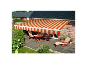 Spettmann Gelenkarmmarkise BASIS weiss 300x200 cm - Markise für Wand- und Deckenmontage, ausziehbar und zurückziehbar mit Handkurbel, ideal für Sonnenschutz auf Terrasse oder Balkon.