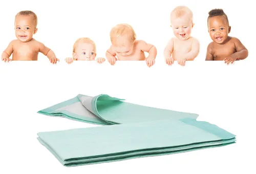 Wickelunterlagen für den Einmalgebrauch - 100 Stück - Wickelauflagen mit saugstarker Zellstoff-Flockenfüllung und Superabsorber, ideal für hohe Flüssigkeitsaufnahme. Rutschfeste, geruchsbindende Unterlage für optimale Hygiene und Sicherheit.