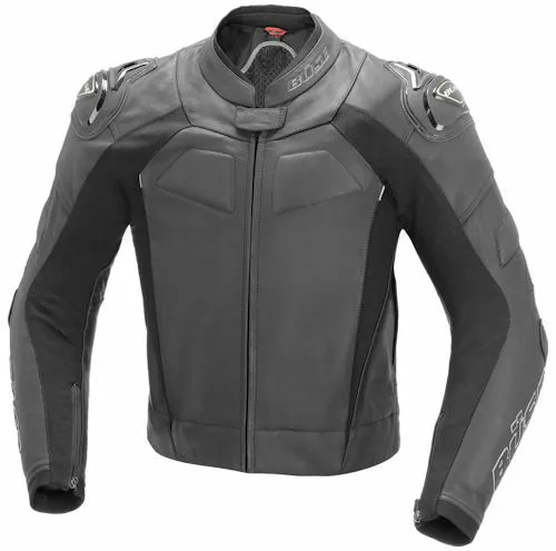 Büse Assen Motorrad Lederjacke, schwarz, Größe 54 für Männer - Motorradjacke mit Hartschalen und Metalleinsätzen für optimalen Schutz, ergonomisch sportliche Passform und Komfortkragen mit Neoprenabschluss für höchsten Tragekomfort.