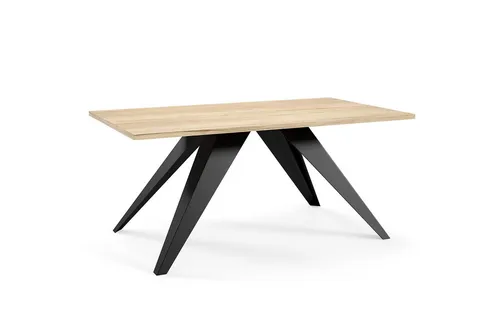 Feldmann-Wohnen Couchtisch Aria (rechteckige Tischplatte, Metallgestell, 1-St., pulverbeschichtetes Gestell, besonders attraktiv, schlicht elegant), 120x60x48cm Halifax Eiche natur