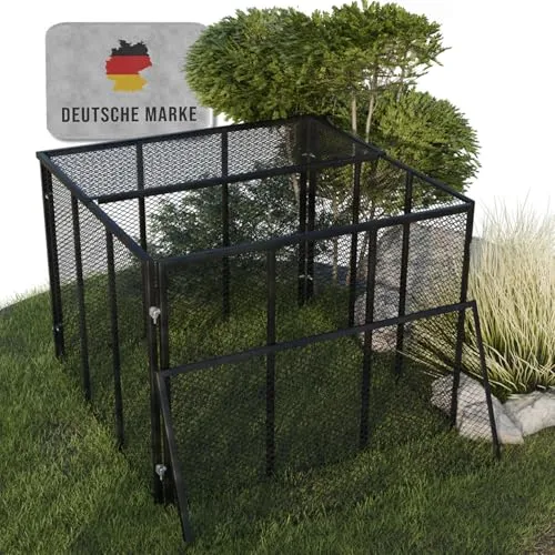 Heimfleiss® Metallkomposter 750L mit Deckel in schwarz von Heimfleiss®