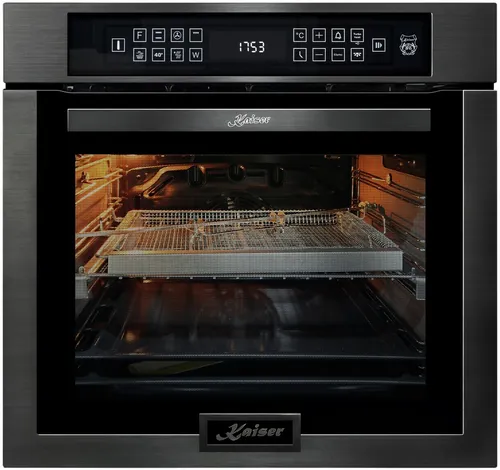 Kaiser Küchengeräte Einbaubackofen Einbaubackofen,86L 15 Fkt. Grill Air fryer Full Touch EH 6306 N RS+5 Jahres garantie, mit 1-fach-Teleskopauszug