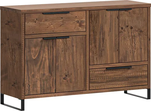 massivum Sideboard Sydney 126 cm – Rustikale Kommode aus Pinie - Rustikales Sideboard aus massivem Pinienholz, 4 Türen und großzügigem Stauraum. Ideal für Ihr Wohnzimmer, montiert geliefert und bereit für den Einsatz.