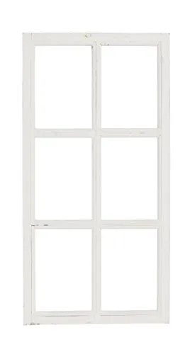 Posiwio Deko-Fensterrahmen Holz - Vintage Shabby Chic - Wand- & Tischbilderrahmen im Shabby Chic Stil, ca. 43 x 2 x 85 cm, ideal als dekorativer Holzrahmen oder Bilderrahmen, schafft eine gemütliche Atmosphäre mit skandinavischem Look.