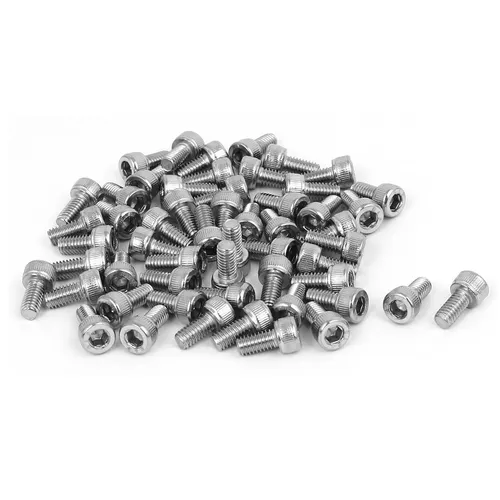 55pcs M4x8mm Gewinde 304 Edelstahl Innensechskantschraube Bolzen DIN912