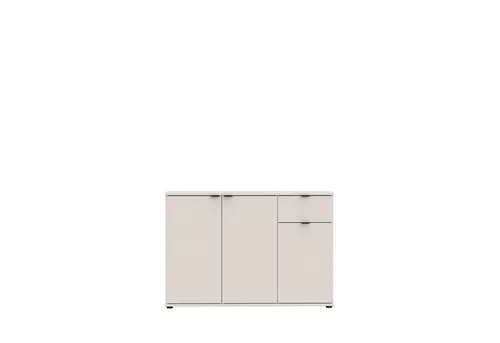 PREISBRECHER Sideboard GANYMEDE, 3 Türen, 1 Schublade, in sandfarbig
