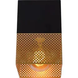 Industrial Deckenlampe Schwarz Gold 10 cm – Stilvolle E27 Leuchte - Stilvolle eckige Deckenleuchte in Schwarz und Gold, 10 x 10 cm. Ideal für jeden Raum, bietet individuelle Lichtgestaltung mit E27-Fassung. Perfekt für ein modernes Wohnambiente.