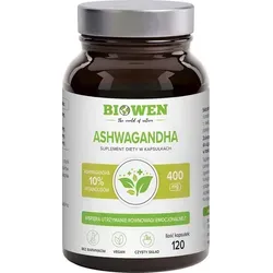 Produktbild Biowen Ashwagandha 400 mg + 10% Vitanolide 40 mg 120 Kapseln