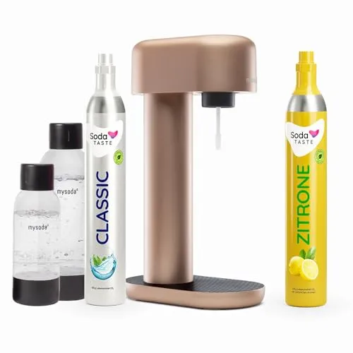 Mysoda Ruby Wassersprudler – Aluminium, 1L & 0,5L Flaschen, CO2-Zylinder - Wassersprudler mit modernem Design und natürlichem Geschmack. Kreiere gesunde Getränke ohne Zucker. Umweltfreundlich und praktisch – ideal für jede Küche!