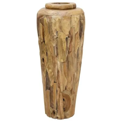 vidaXL Deko-Vase aus massivem Teakholz 40 x 100 cm in braun von vidaXL