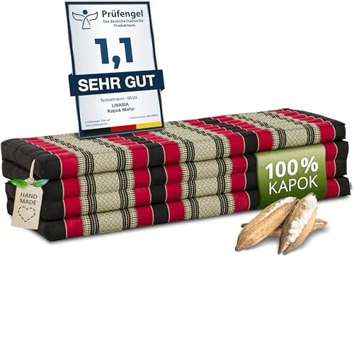 Klappmatratze Faltmatratze 140 cm in rot von livasia