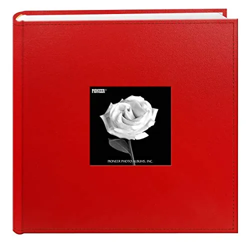 Pioneer Photo Albums Fotoalbum mit 200 Taschen, genähter Kunstlederrahmen, 10,2 x 15,2 cm, Rot