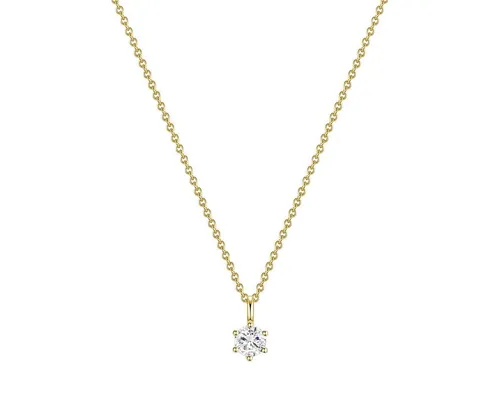 GLANZSTÜCKE MÜNCHEN Damen Kette mit Anhänger aus 925/- Sterling Silber - Elegante Kette aus gelbvergoldetem Sterling Silber mit funkelndem Zirkonia, ideal für jeden Anlass – von casual bis festlich. Inklusive attraktiver Geschenkverpackung.