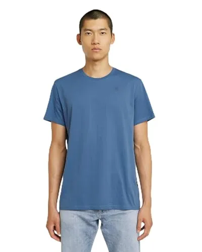 G-Star Herren Base-S T-Shirt, Blau (Dutch Blue D16411-336-G989), M - T-Shirt für Herren mit rundem Ausschnitt und Kurzärmeln, ideal für lässige Looks und optimalen Tragekomfort dank Seitenschlitzen.
