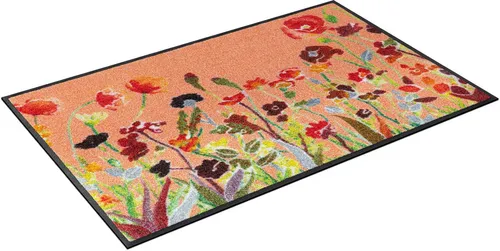 KLEEN-TEX wash+dry Fußmatte Design Wildflowers 50x75 cm - Tür- & Bodenmatten, allergikerfreundlich und leicht zu reinigen – ideal für jeden Haushalt.