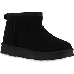 VAN HILL Damen Winter Boots - Warm gefütterte Stiefeletten in Schwarz, Größe 37 - Bequeme und stilvolle Winter Boots mit warmem Innenfutter und rutschfester Profil-Sohle. Ideal für kalte Tage, schick und praktisch zugleich.