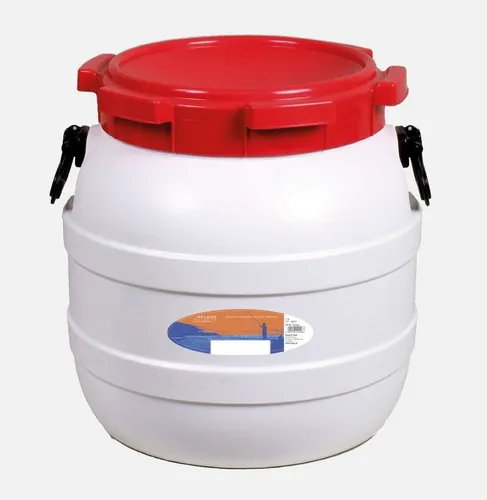 BasicNature Weithalstonne - Rund 41,5/54/68,5L - Luft- und wasserdichter Kanister aus HDPE, ideal für Outdoor-Aktivitäten. Lebensmittelrechtlich unbedenklich, schlagfest und vielseitig einsetzbar, auch als Hocker nutzbar.
