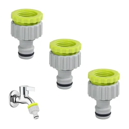 Stück Wasserhahn Adapter Für Gardena Hahnverbinder,Gartenschlauch Anschluss,Schlauchanschluss 1/2 Zoll 3/4 Zoll,2-in-1 Garten Hahnverbinder Wasserhahnanschluss,Schlauch Kupplung für Bewässerungs 3