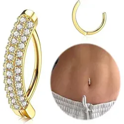 Morfetto Bauchnabelpiercing Gold Zirkonia Perle 14G von Morfetto
