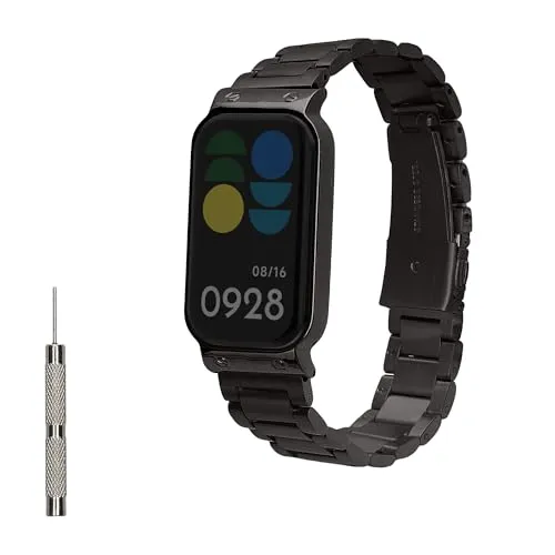 kwmobile Edelstahl Uhrenarmband kompatibel mit Xiaomi Smart Band 8 Active/Redmi Band 2 Ersatz Armband
