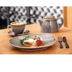 Olympia Kiln Cappuccinotasse Rauch 340ml in braun von Olympia