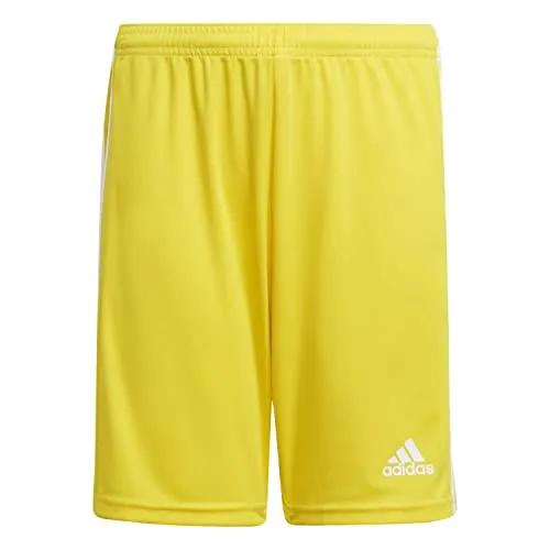 adidas Jungen Squadra 21 Shorts, Team Yellow/White - Trainingshosen für Kinder, regulär geschnitten mit elastischem Bund und Kordelzug, aus 100% recyceltem Polyester für nachhaltigen Komfort.