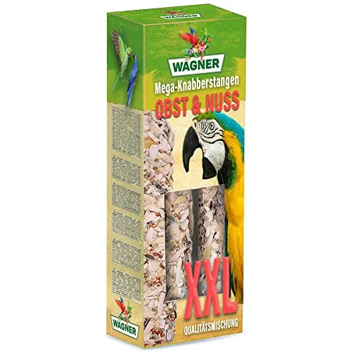 Wagner's | Jumbo-Knabberstangen mit Obst & Nuss für Großpapageien - 250 g - Natürlicher Snack für Aras, Kakadus & Graupapageien