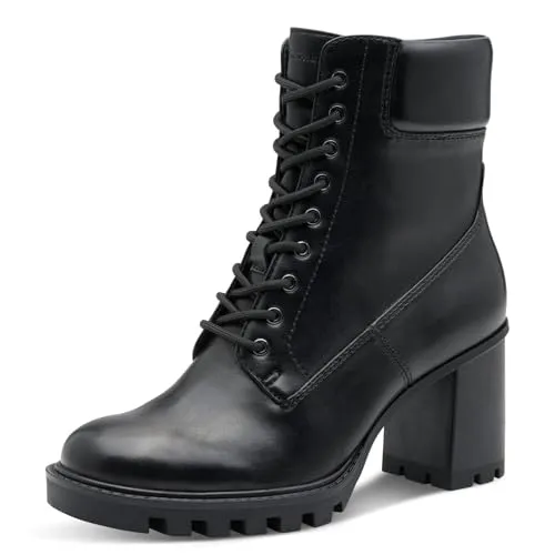 Tamaris Damen Stiefelette Vegan mit Reißverschluss und Blockabsatz - Wanderschuhe mit modischem Blockabsatz von 8 cm, ideal für stilvolle Herbst- und Winterlooks, vereint Design und hohen Tragekomfort.
