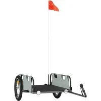 vidaXL Fahrradanhänger - Lastenanhänger mit Reflektoren - Fahrradanhänger aus robustem pulverbeschichtetem Eisen und wasserabweisendem Oxford-Gewebe, ideal für sicheres und vielseitiges Transportieren von Gepäck, Pflanzen und mehr.