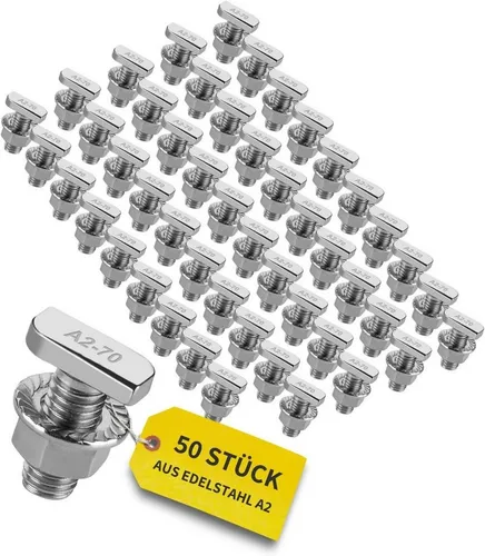 Avoltik Solarmodul-Halterung Hammerkopfschrauben M8/M10 mit Flanschmuttern - Robuste Edelstahl-Hammerkopfschrauben mit Flanschmuttern für die sichere Befestigung von Solarmodulen. Erhältlich in 10, 20 oder 50er Sets, ideal für den Außenbereich.