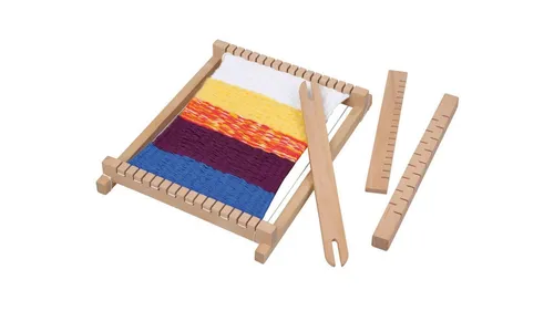 Betzold Kleiner Webrahmen - Lernspielzeug für kreative Kinder, stabil aus Buchenholz und ideal für Kindergarten und Grundschule – perfekt zum Weben lernen!
