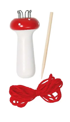 goki Strickpilz rot/weiß aus Holz GK427