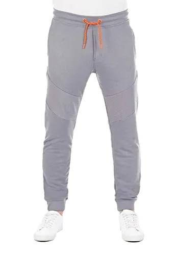 Riverso Herren Sweathose RIVVeit – Slim Fit Jogginghose in Ash Grey - Sport – Bequeme Herren Sweathose mit Biker Steppung, ideal für Gym und Freizeit. Genießen Sie den hohen Tragekomfort durch elastischen Bund und weichen Stoff.