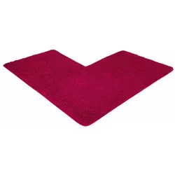 WohnDirect Eckbadematte Pink, 100x100 cm - Badteppiche mit rutschhemmender Latexbeschichtung für mehr Sicherheit. Kuschelige Hochflor Mikrofaser bietet angenehmen Komfort und ist maschinenwaschbar.