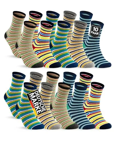 Paar Kinder Socken Jungen & Mädchen Baumwolle Kindersocken 54339 (35-38) 10