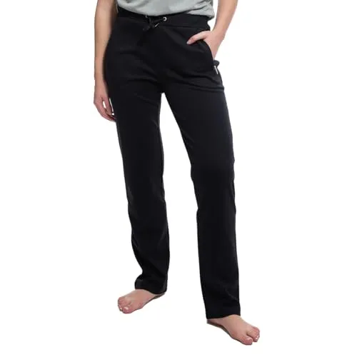 hajo Damen Homewear Hose - Jogginghose, Komfortable Baumwoll-Mix Hose in Schwarz 4XL - Herren-Stoffhosen mit exklusivem Klima-Komfort, atmungsaktiv und bügelfrei. Bequemer elastischer Bund und praktische Reißverschlusstaschen für höchsten Tragekomfort.
