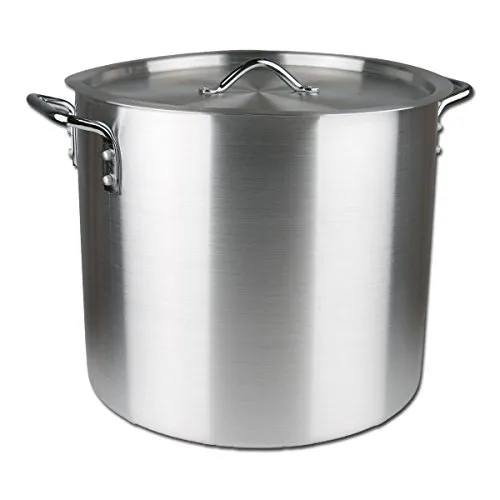 MFH Kochtopf 35 cm - Aluminium Kochtopf mit 30 l Fassungsvermögen - Hochwertiger Aluminium Kochtopf mit 2 genieteten Griffen und einem stabilen Deckel. Ideal für große Portionen und perfekte Hitzeverteilung in der Kategorie Kochtöpfe.