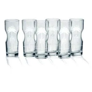 Afri-Cola Exclusive-Tumbler 0,2l Contour Glas Gläser Set - 6x Gläser 0,2l geeicht Kult Cola Longdrinkglas Designglas Palmenlogo Softdrinkglas Bar