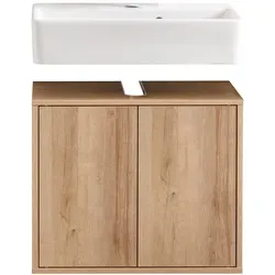 Fackelmann FINN Badmöbelset 2-teilig, 60 cm breit, Braun hell