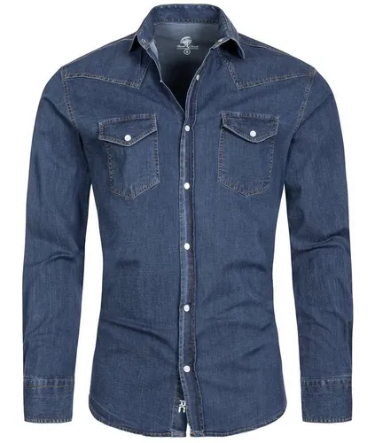 Rock Creek Herren Jeanshemd H-200 Blau 2XL - Hochwertiges Jeanshemd aus reiner Baumwolle im Regular Fit. Bequem und pflegeleicht, ideal für den Alltag. Verfügbar in 5 Größen.