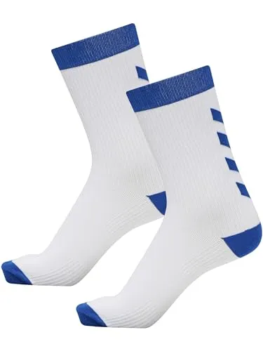 hummel Socken Element Indoor Sport Sock 2, Weiß/True Blau, 27/30, 204045-9368