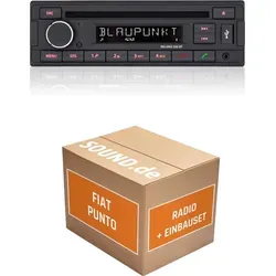 Blaupunkt Milano 200 BT Autoradio Einbaupaket für Fiat Punto Typ 188
