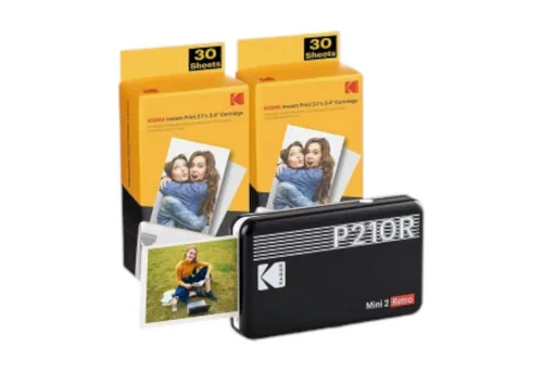 KODAK P210 Mini 2 Retro - Mobiler Fotodrucker - Tragbarer Fotodrucker mit 4Pass-Technologie für herausragende Fotoqualität, kompatibel mit iOS & Android, ideal für unterwegs und unvergessliche Erinnerungen.