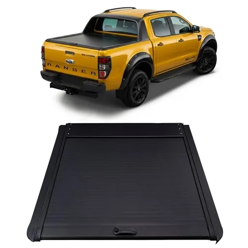 Herstmoto Hard Rollo Laderaumabdeckung für Pick-up mit Halterungen – Laderaumrollo/Rollcover passend für Ford Ranger V 2011-2021